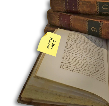 Libri antichi con un segnalibro Il Mio Berchet